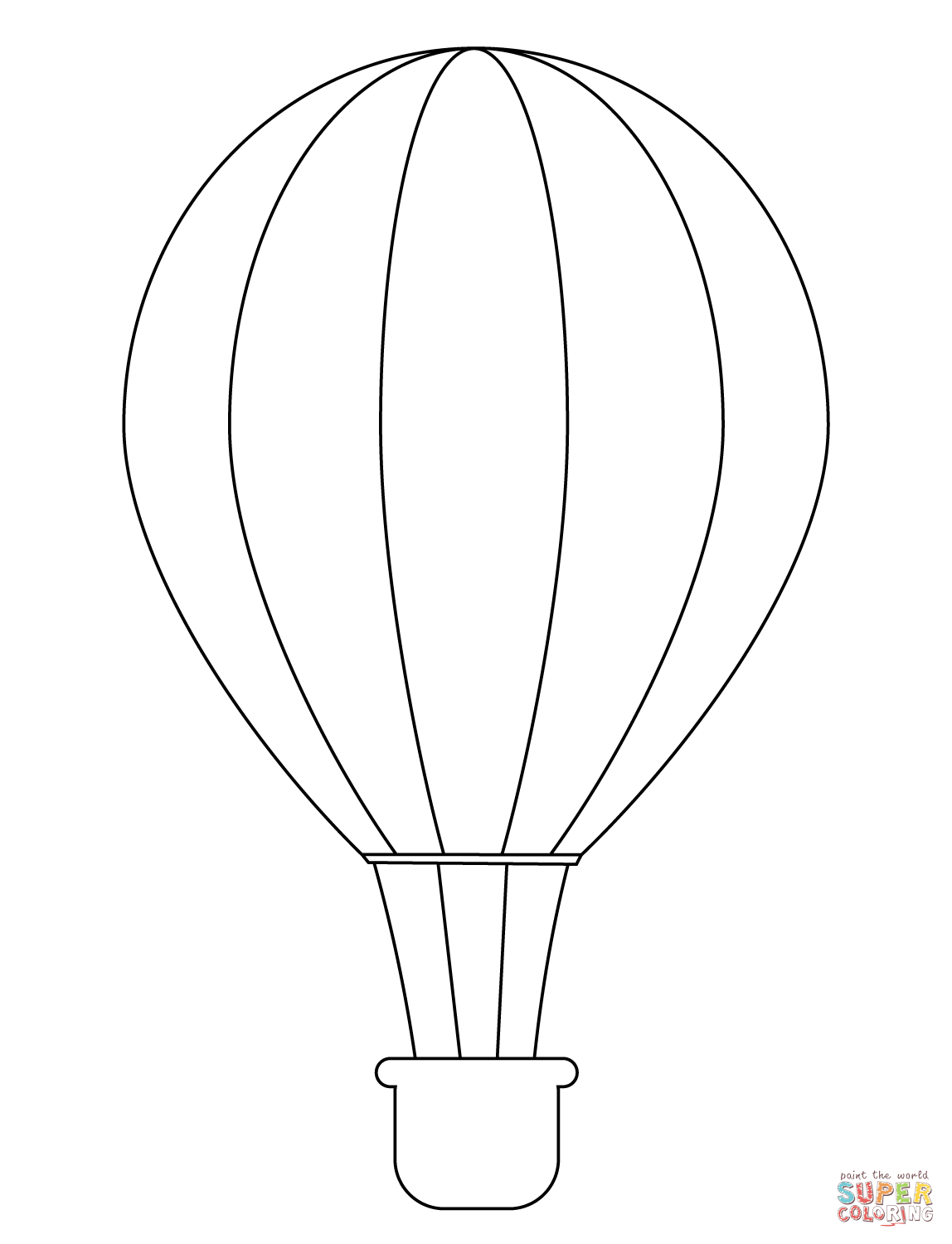 Simple hot air balloon coloring page free printable coloring pages