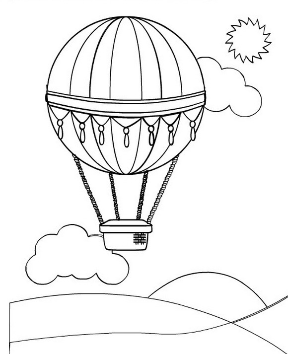 Best hot air balloons coloring pages for kids