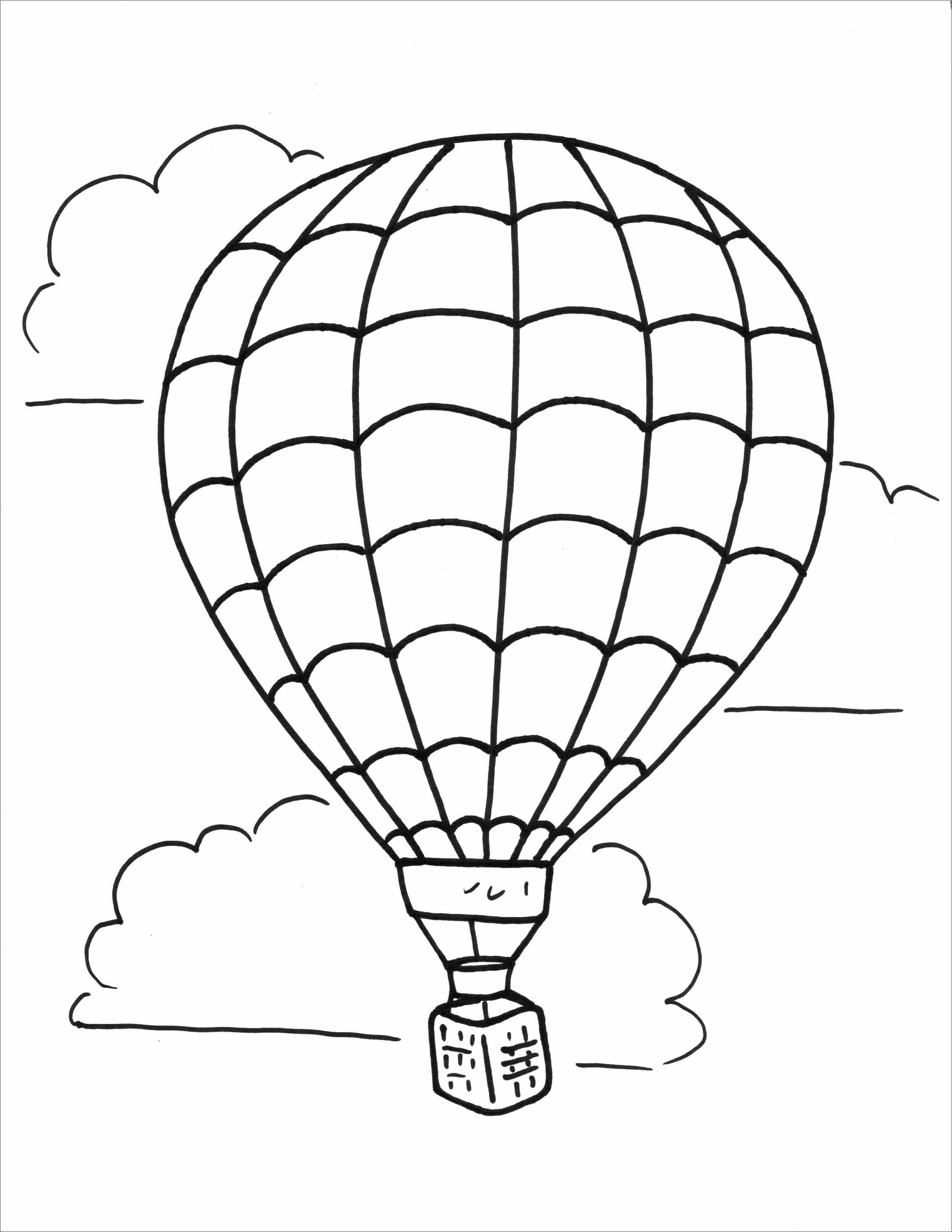 Normal hot air balloon coloring page