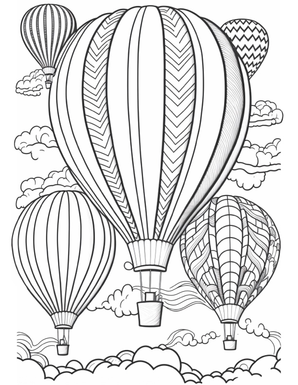 Hot air balloon coloring pages