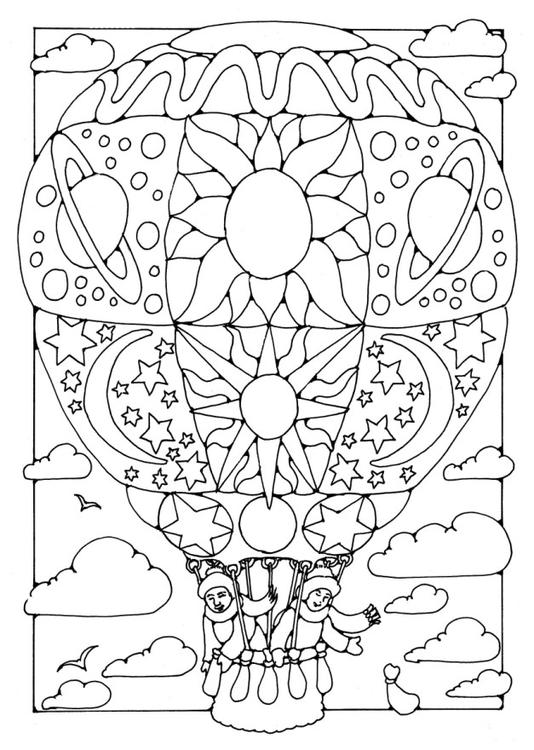 Coloring page hot air balloon