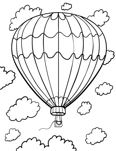 Free hot air balloon coloring page