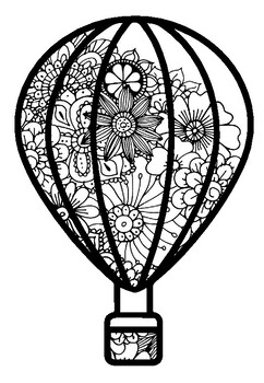 Spring activity summer fall hot air balloons coloring pages art sub plans