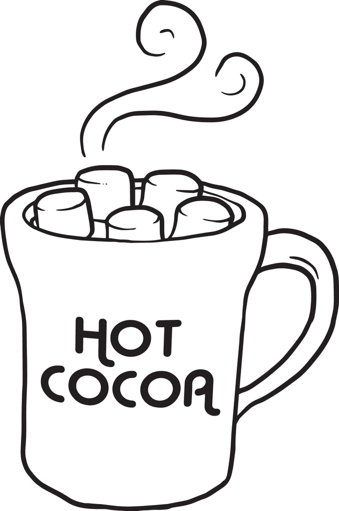 Printable hot cocoa coloring page for kids â