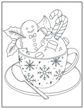 Hot chocolate coloring page tpt