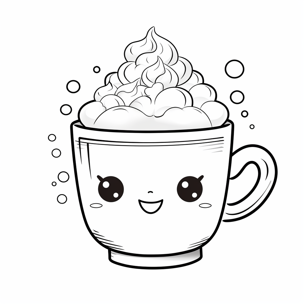 Hot chocolate coloring page