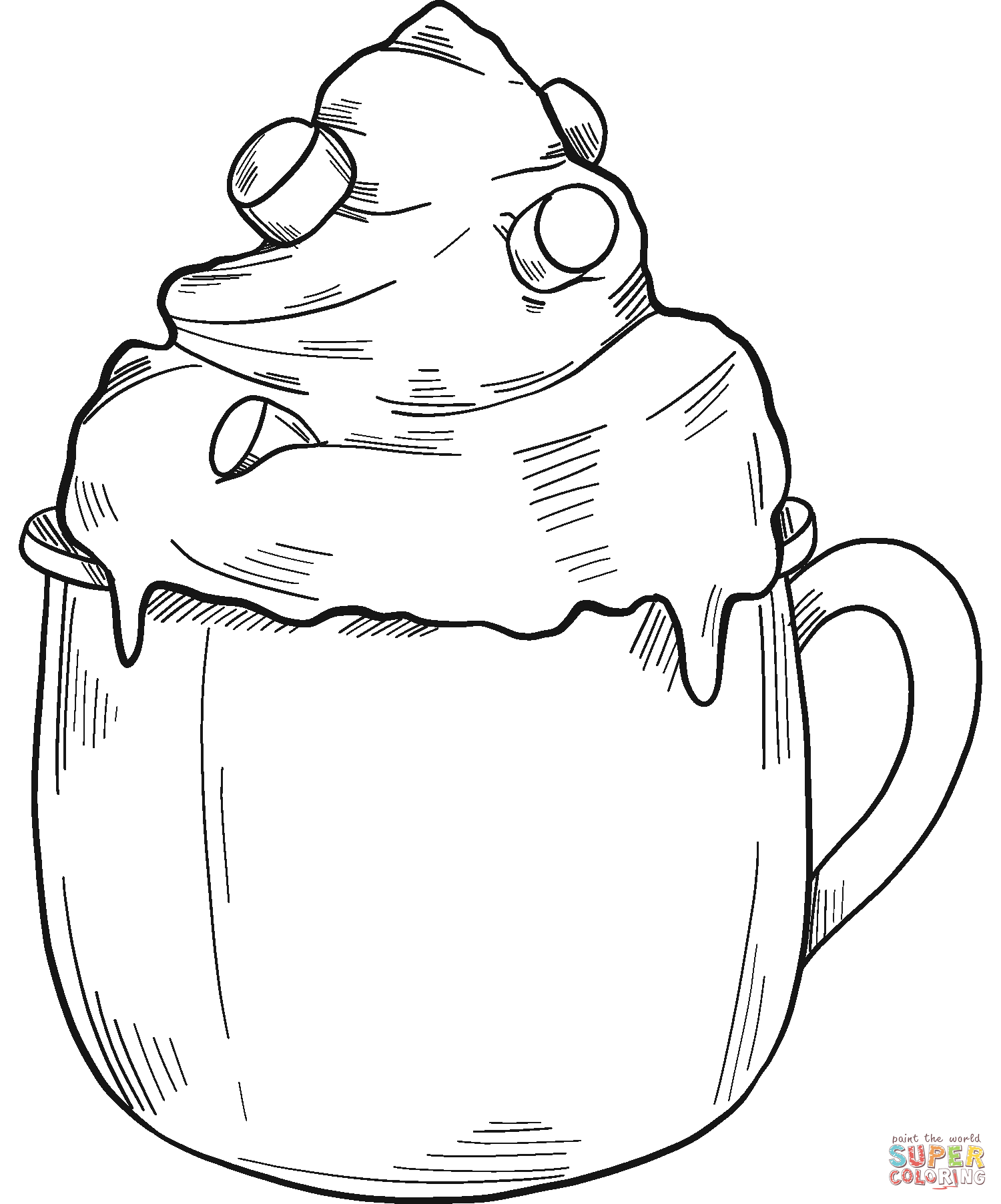 Hot chocolate coloring page free printable coloring pages