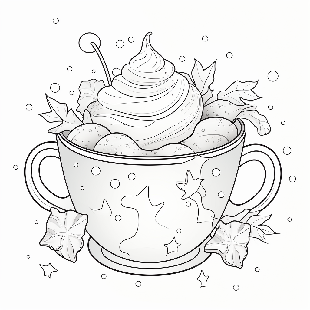 Hot chocolate coloring page