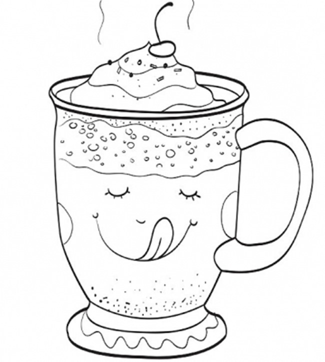 Hot cocoa coloring pages