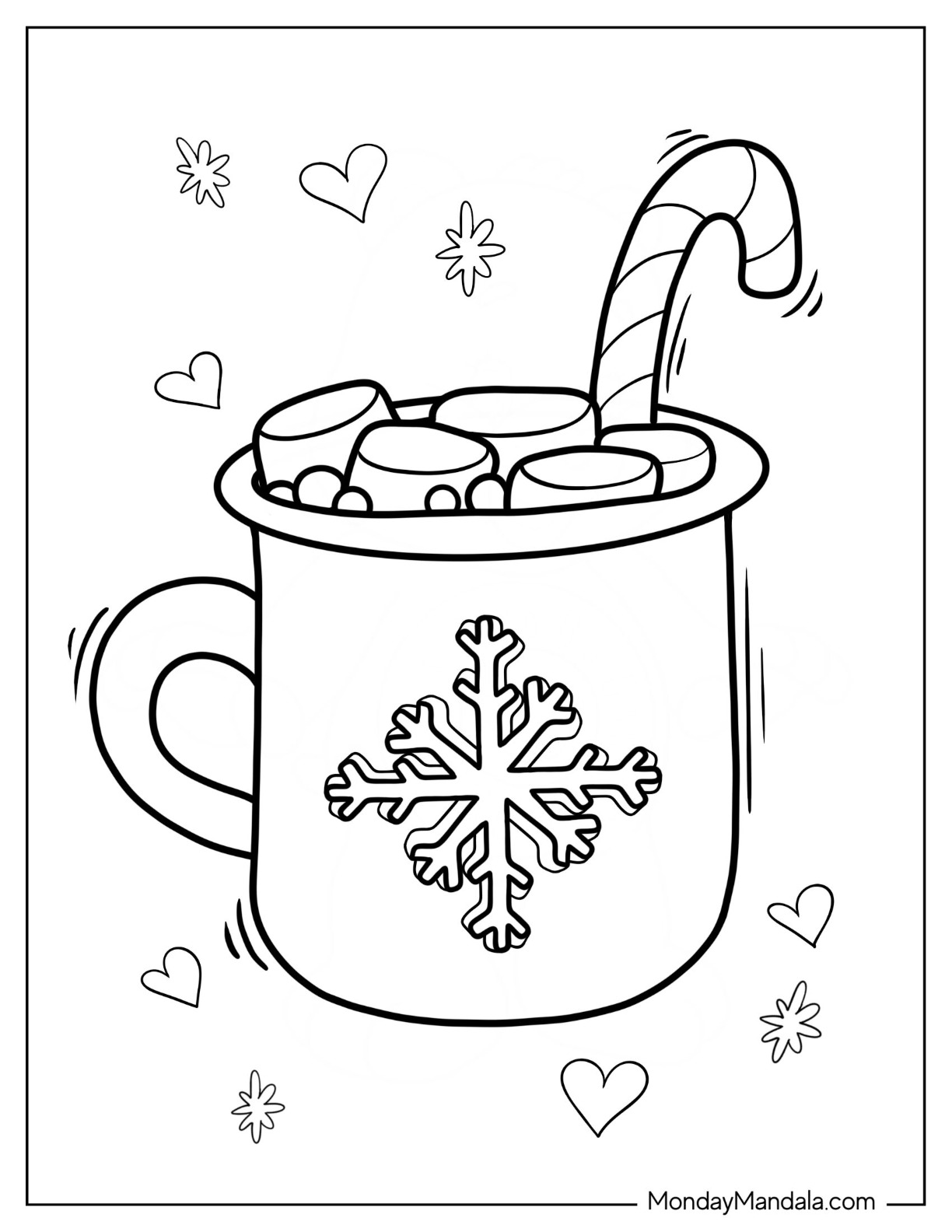 Hot chocolate coloring pages free pdf printables