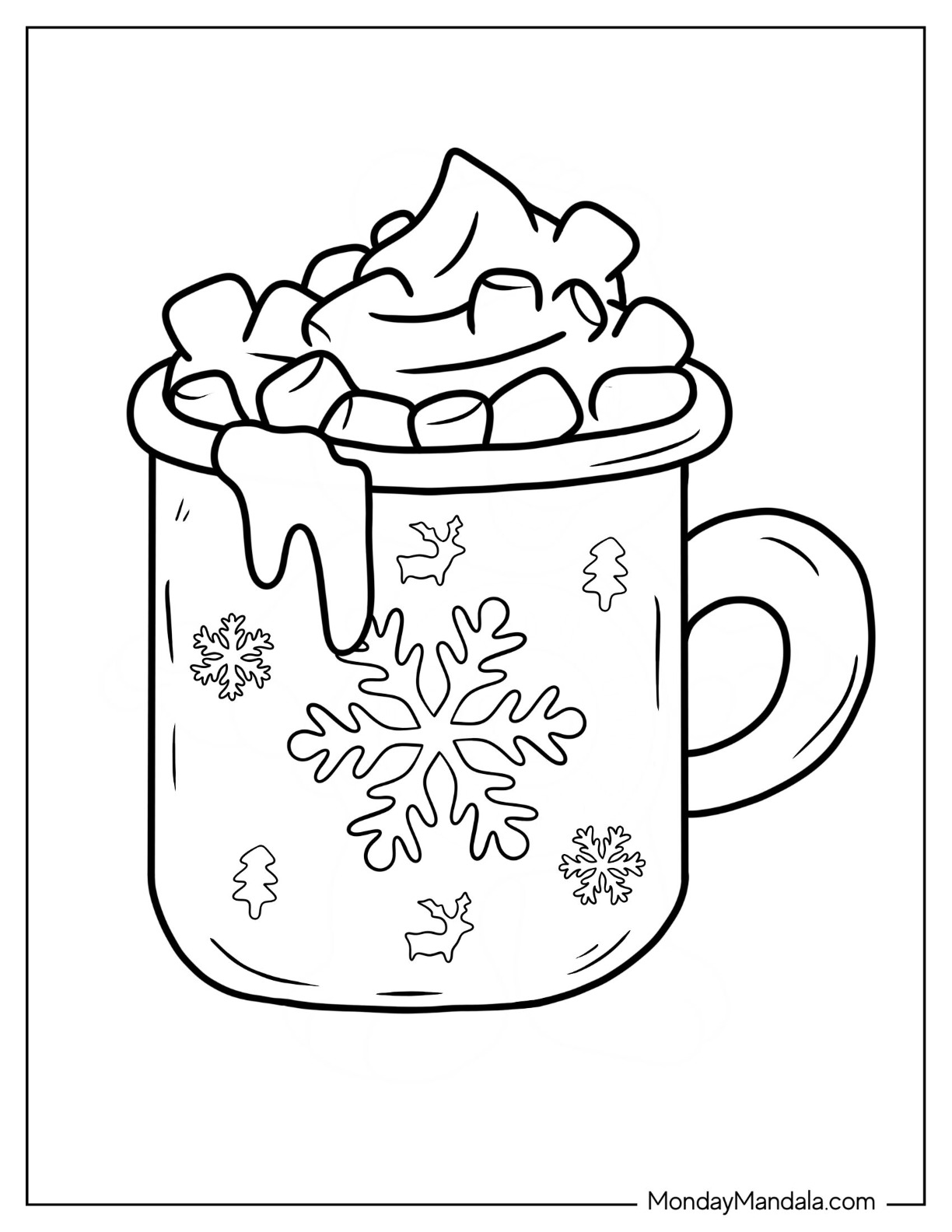 Hot chocolate coloring pages free pdf printables