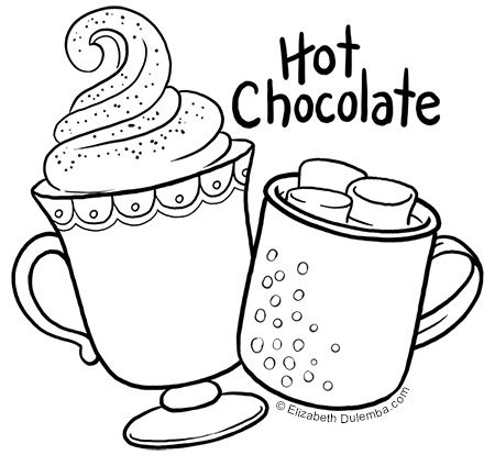 Hot chocolate hot chocolate clipart coloring pages hot chocolate drawing