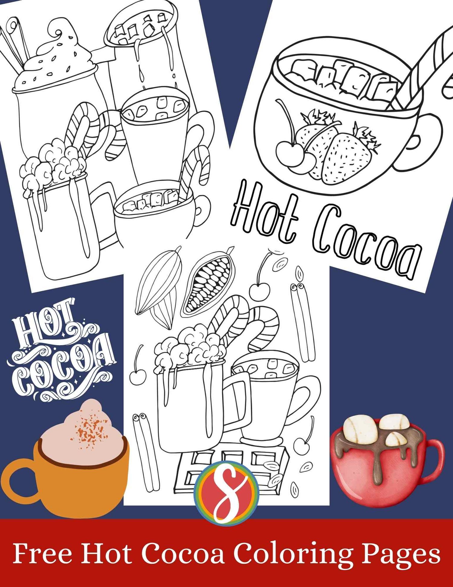 Free hot cocoa coloring pages â stevie doodles