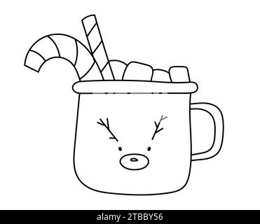 Christmas hot cocoa coloring page for adults stock vector image art