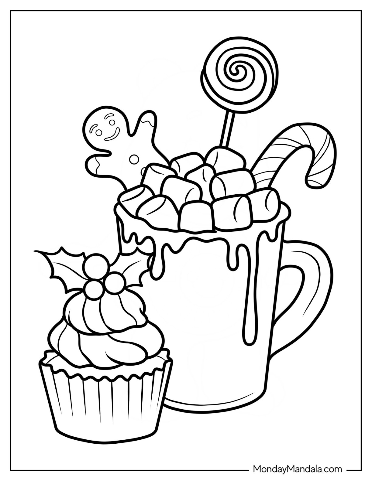 Hot chocolate coloring pages free pdf printables