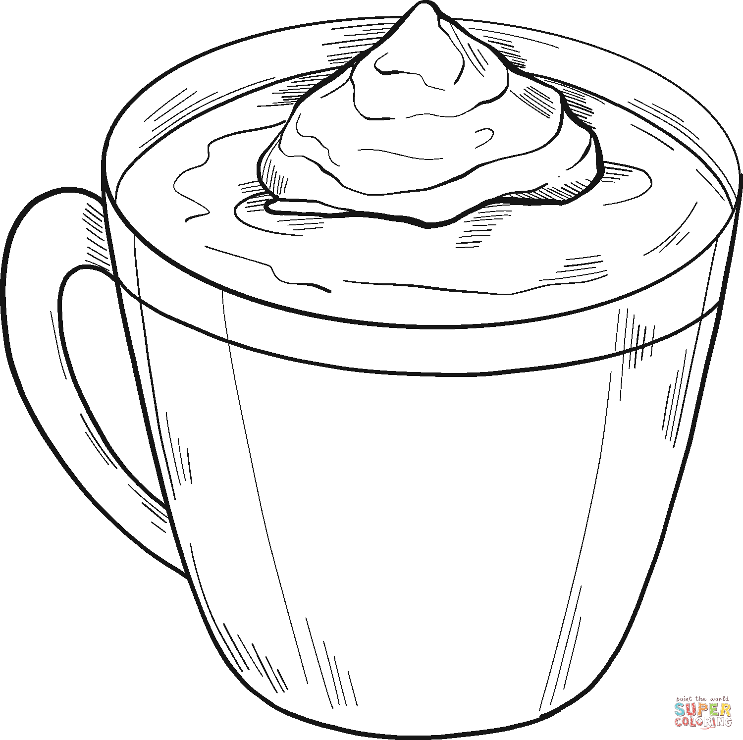 Hot cocoa coloring page free printable coloring pages