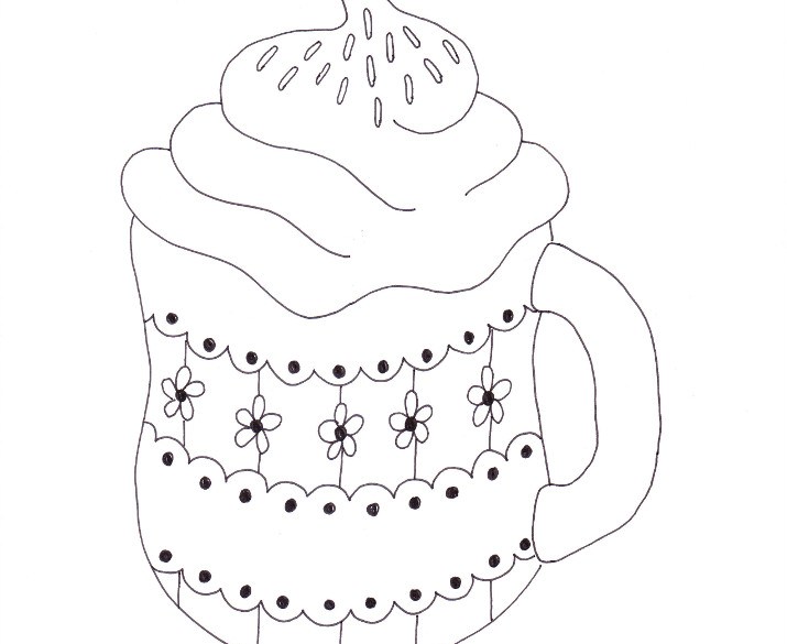 Cup of cocoa coloring page â wee folk art