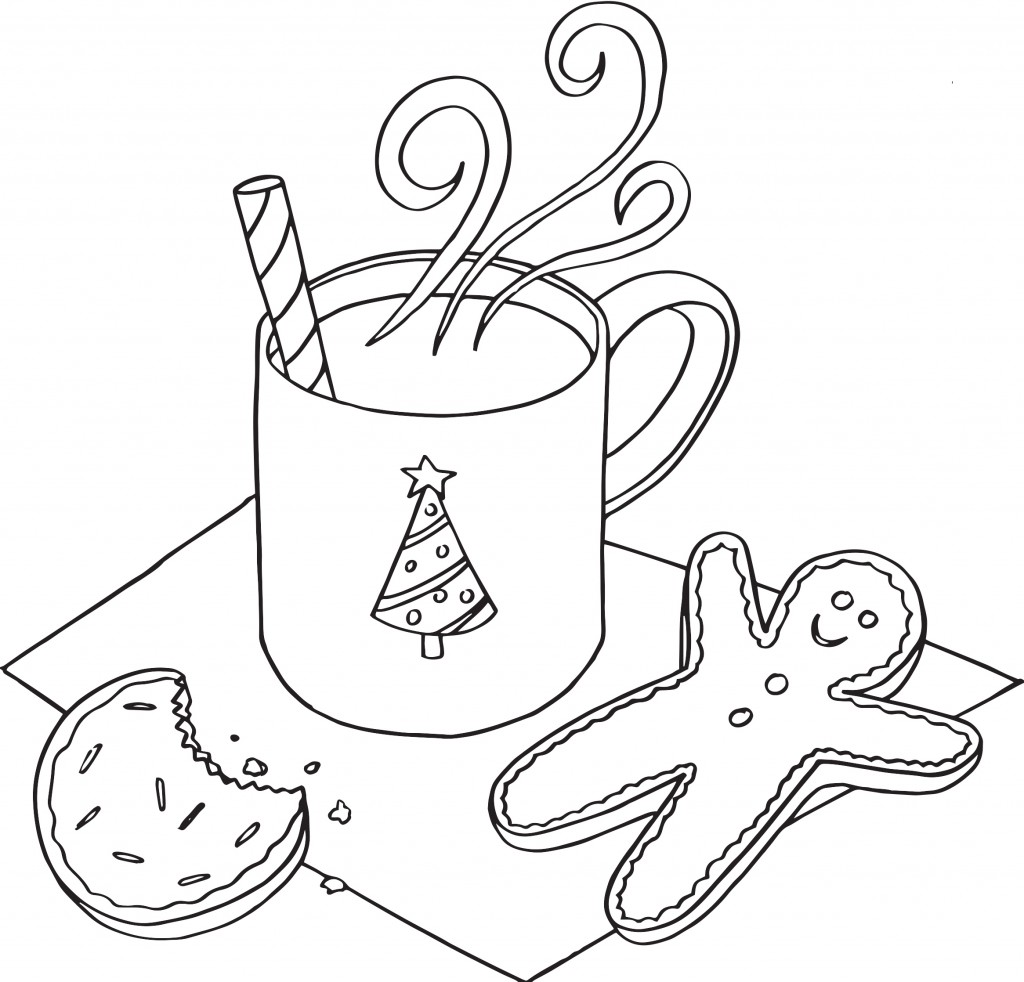 Hot cocoa coloring pages