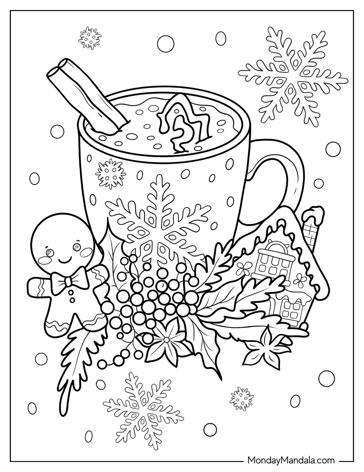 Hot chocolate coloring pages free pdf printables