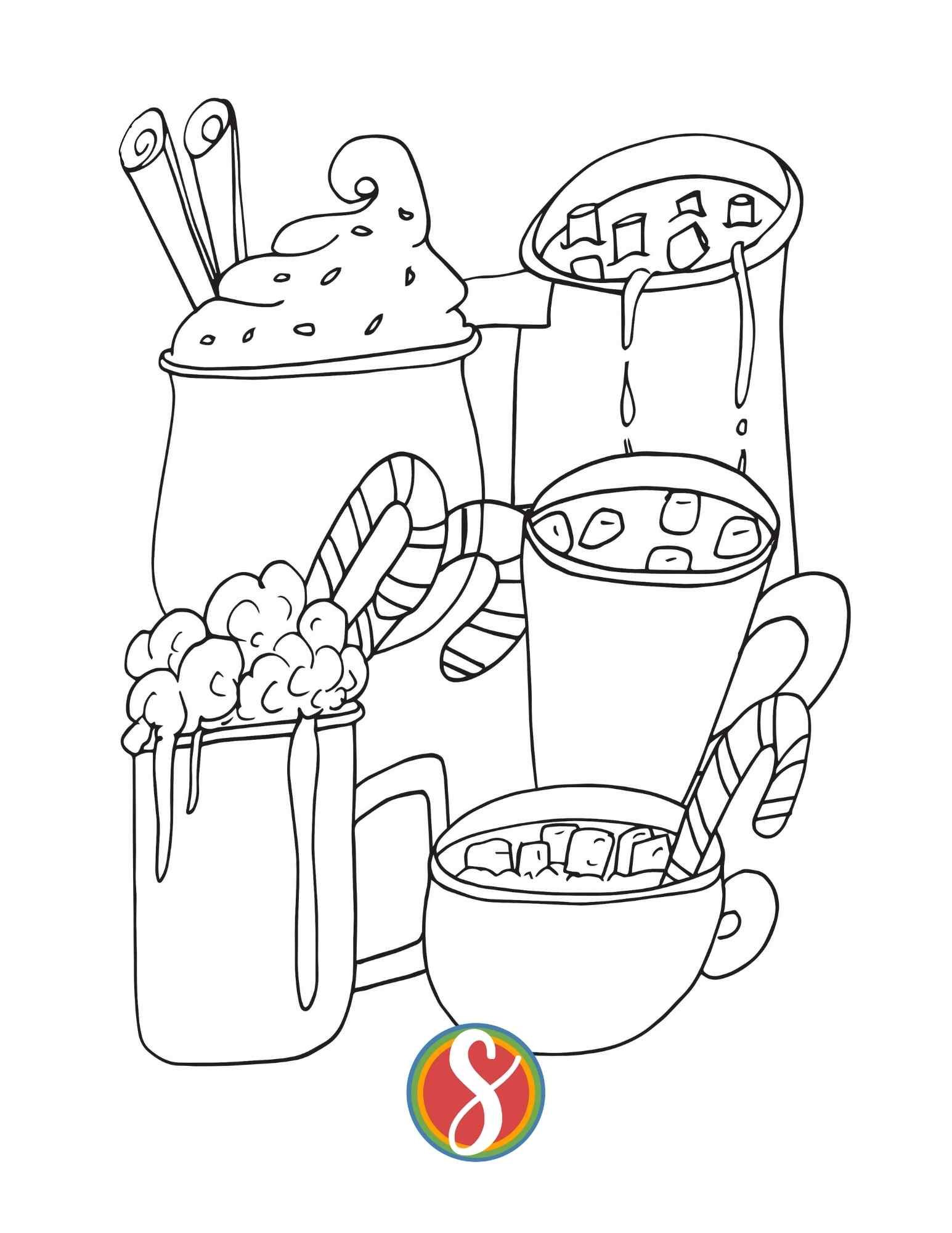 Free hot cocoa coloring pages â stevie doodles