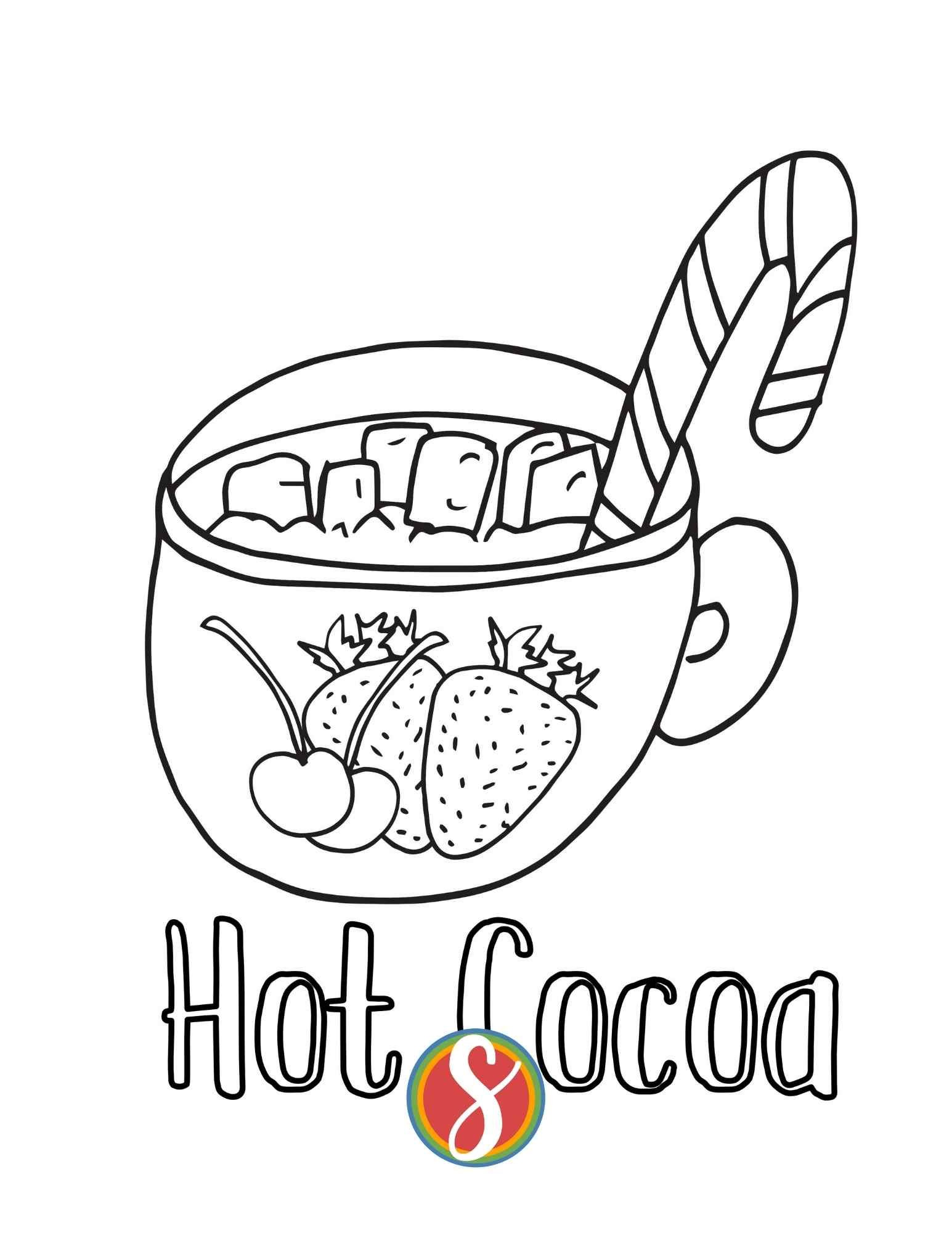 Free hot cocoa coloring pages â stevie doodles