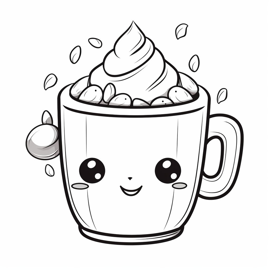 Hot chocolate coloring page