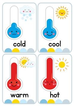 Weather and temperature flash cards or weather center display cards weather cards weather for kids weather crafts