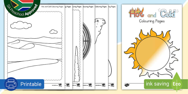 Hot and ld louring pages preschool resources