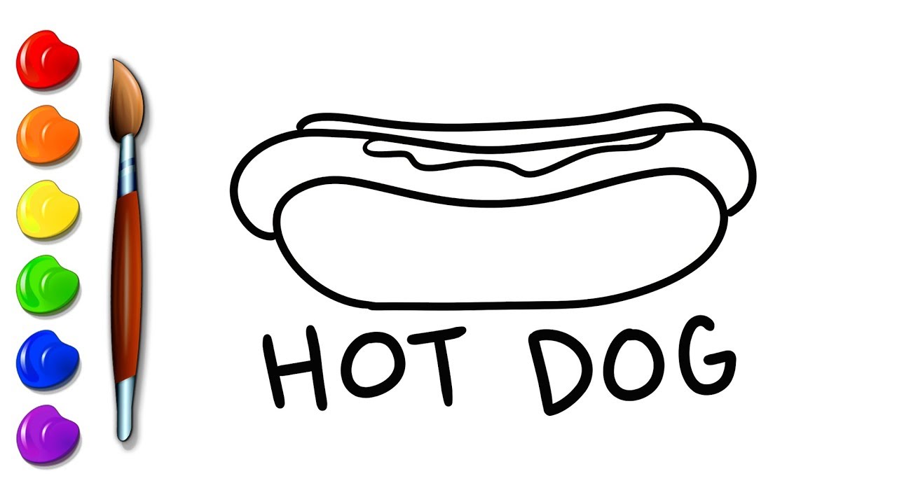 How to draw a hot dog coloring pages for kids ð