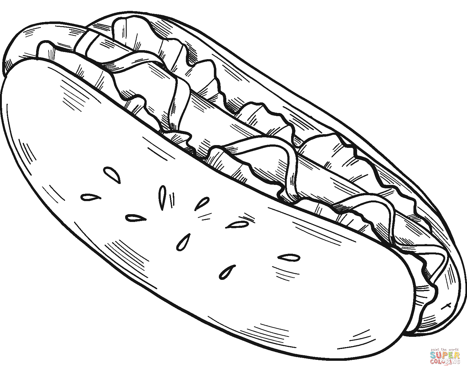 Hot dog coloring page free printable coloring pages