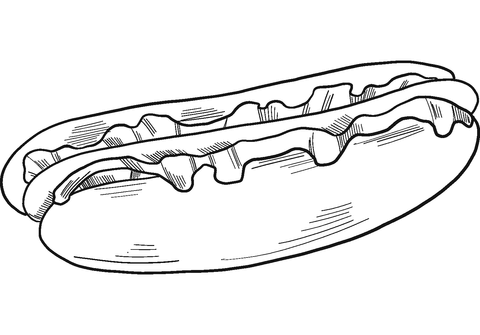 Hot dog coloring page free printable coloring pages