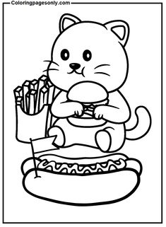 Hot dog coloring pages free printable ideas in