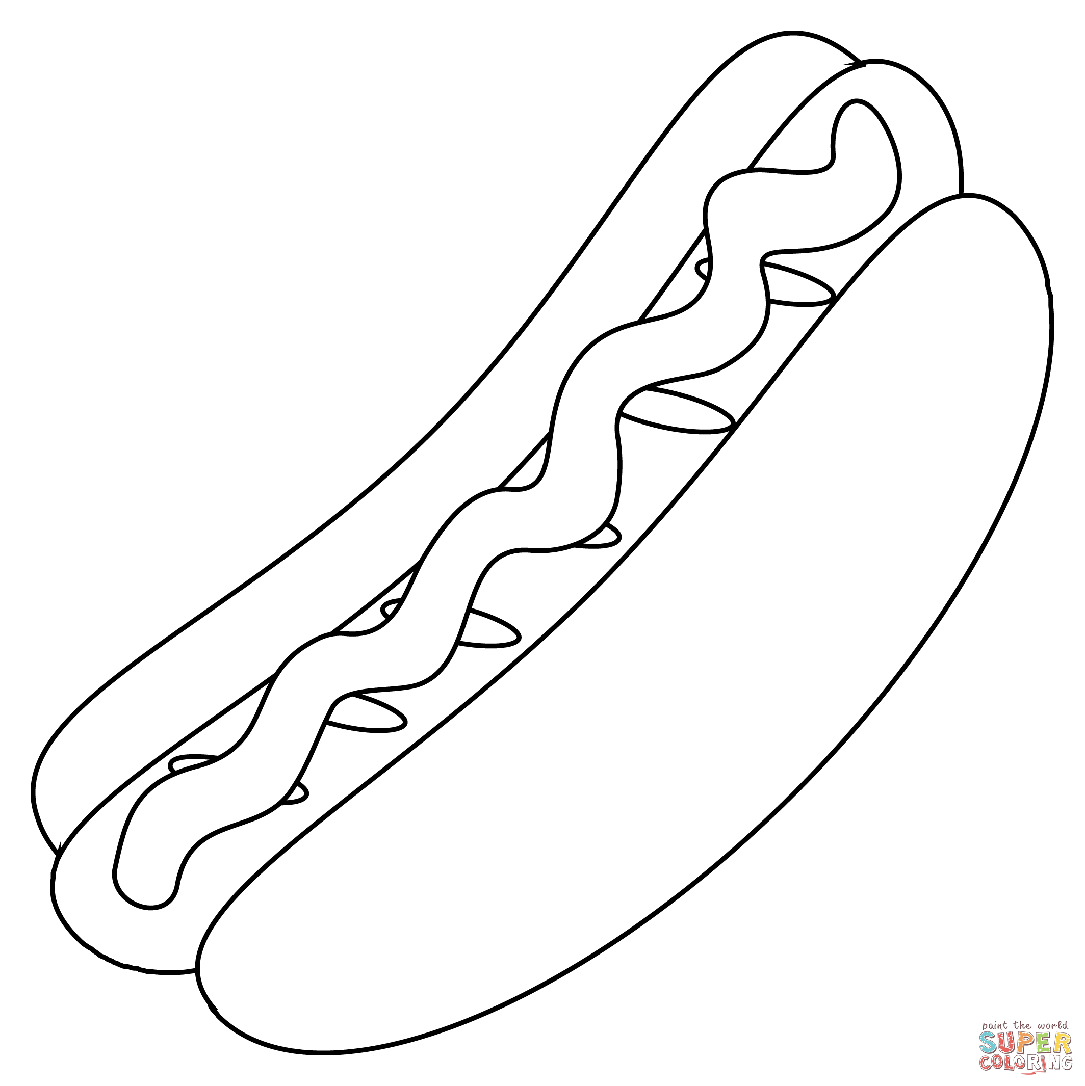 Hot dog coloring page free printable coloring pages