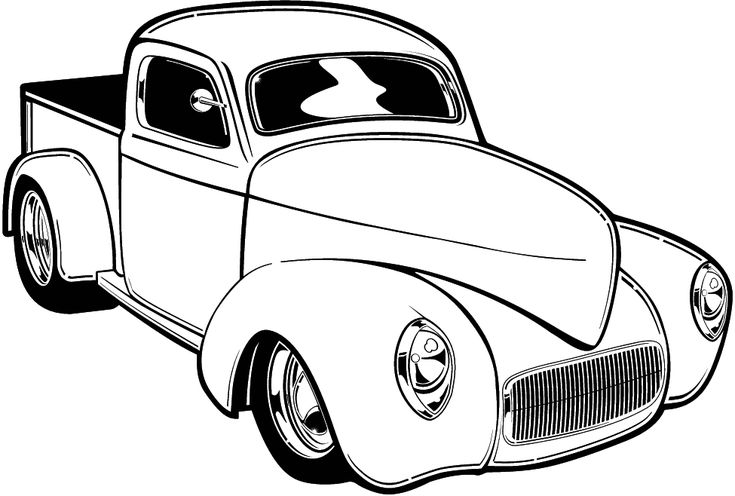 Hot rod clip art cars coloring pages cool car drawings old school cars