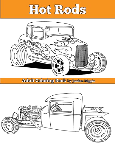 Hot rods adult coloring book