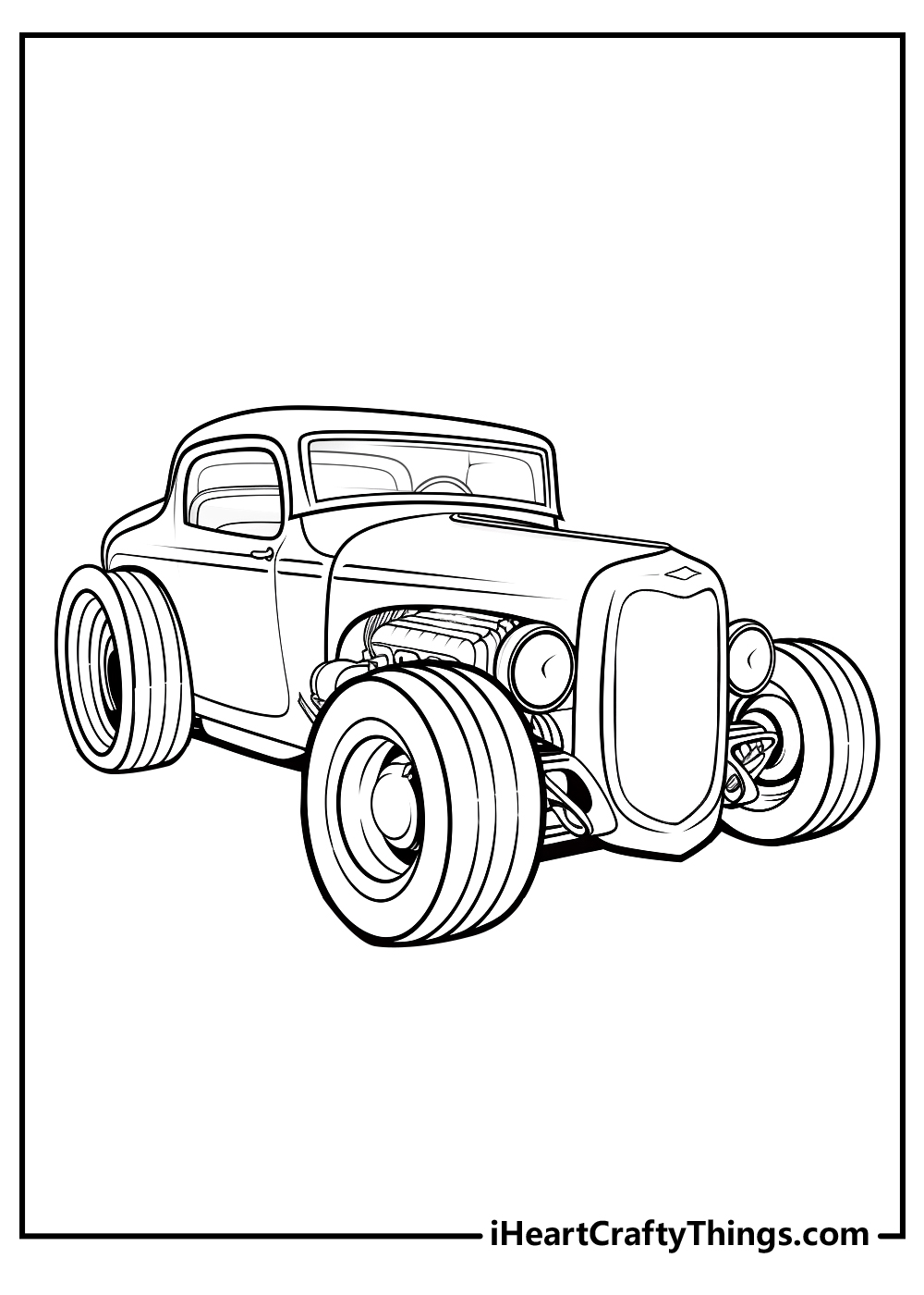 Hot rod coloring pages free printables