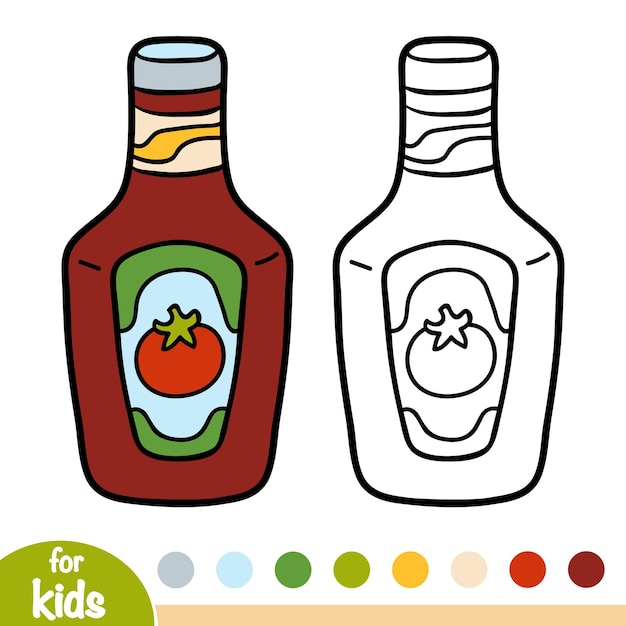 Premium vector coloring book for children ketchup pack