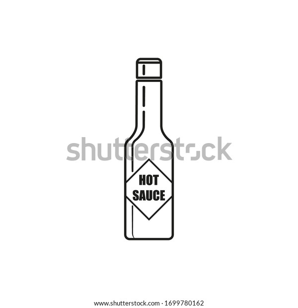 Chili sauce bottle outline icon hot stock vector royalty free