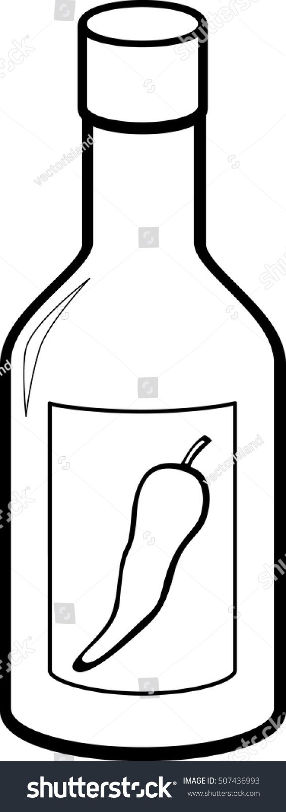 Hot sauce bottle stock vector royalty free