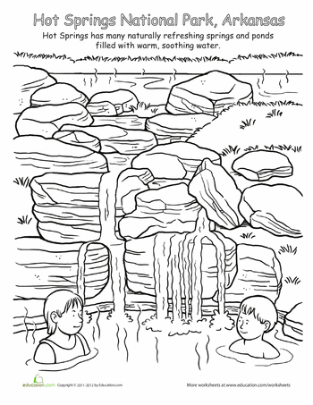 Explore the beauty of hot springs national park with free coloring pages education