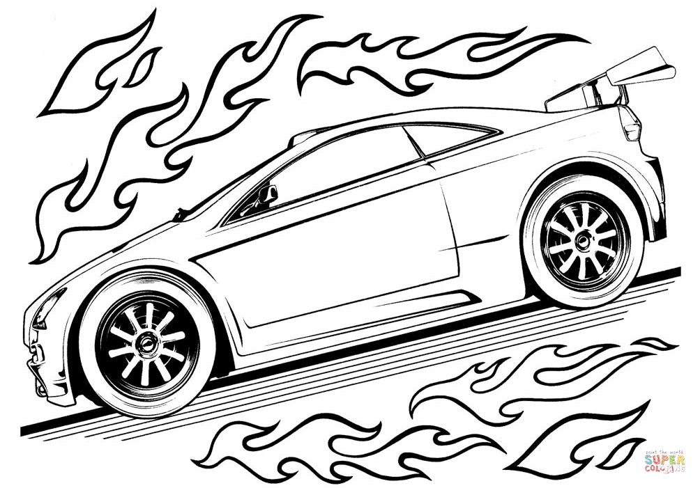 Hot wheels car coloring page free printable coloring pages