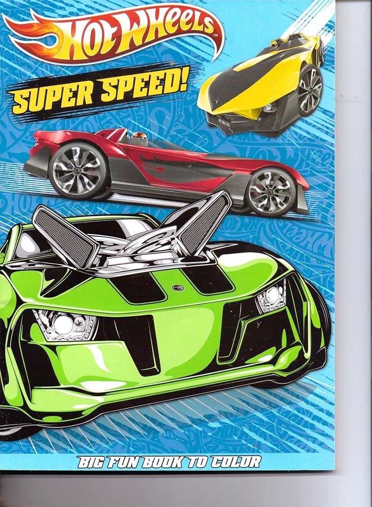 Hot wheels big fun book to color super speed mattel books