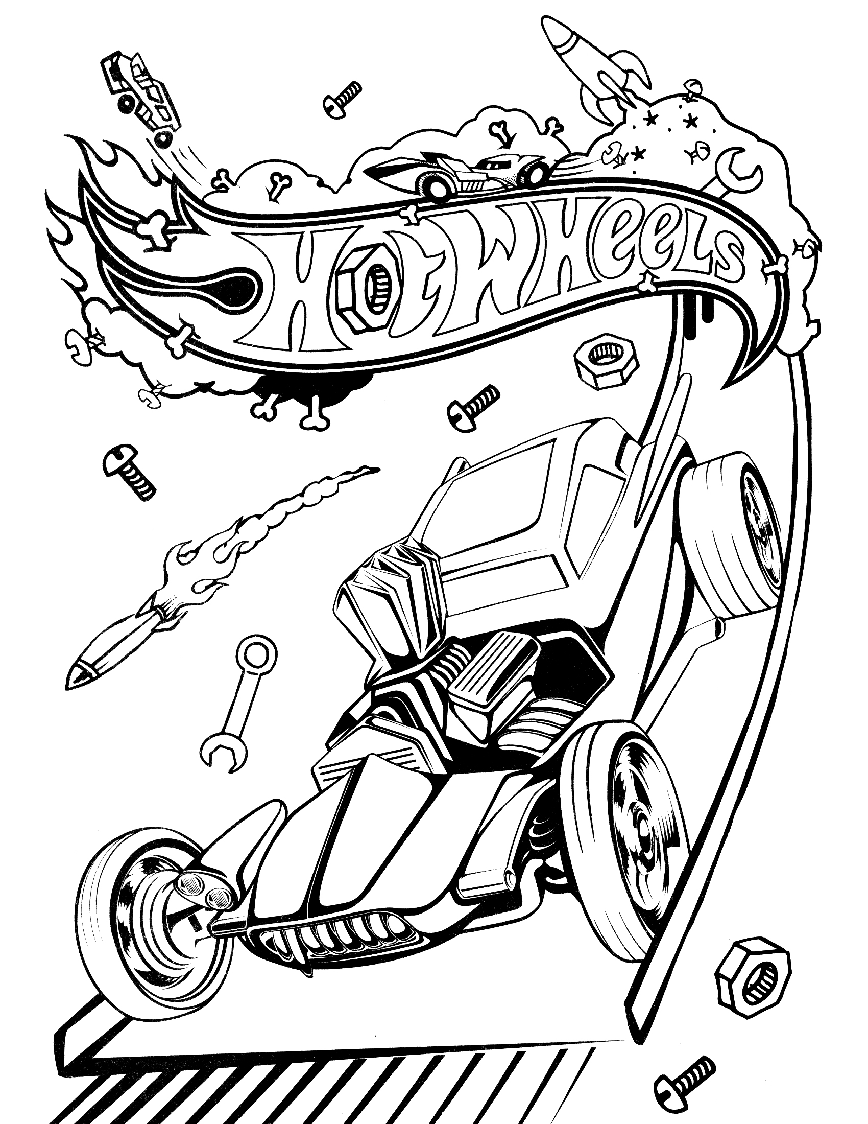 Free printable hot wheels coloring pages for kids