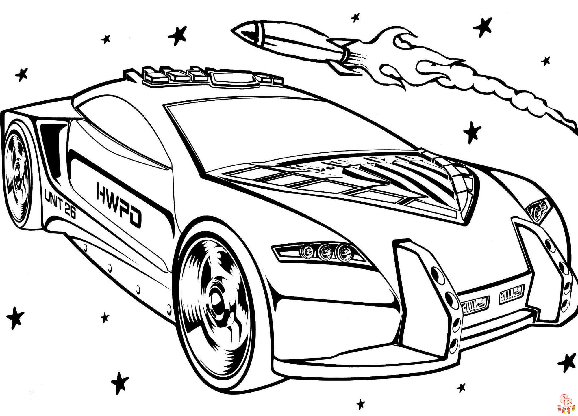 Racing car coloring pages