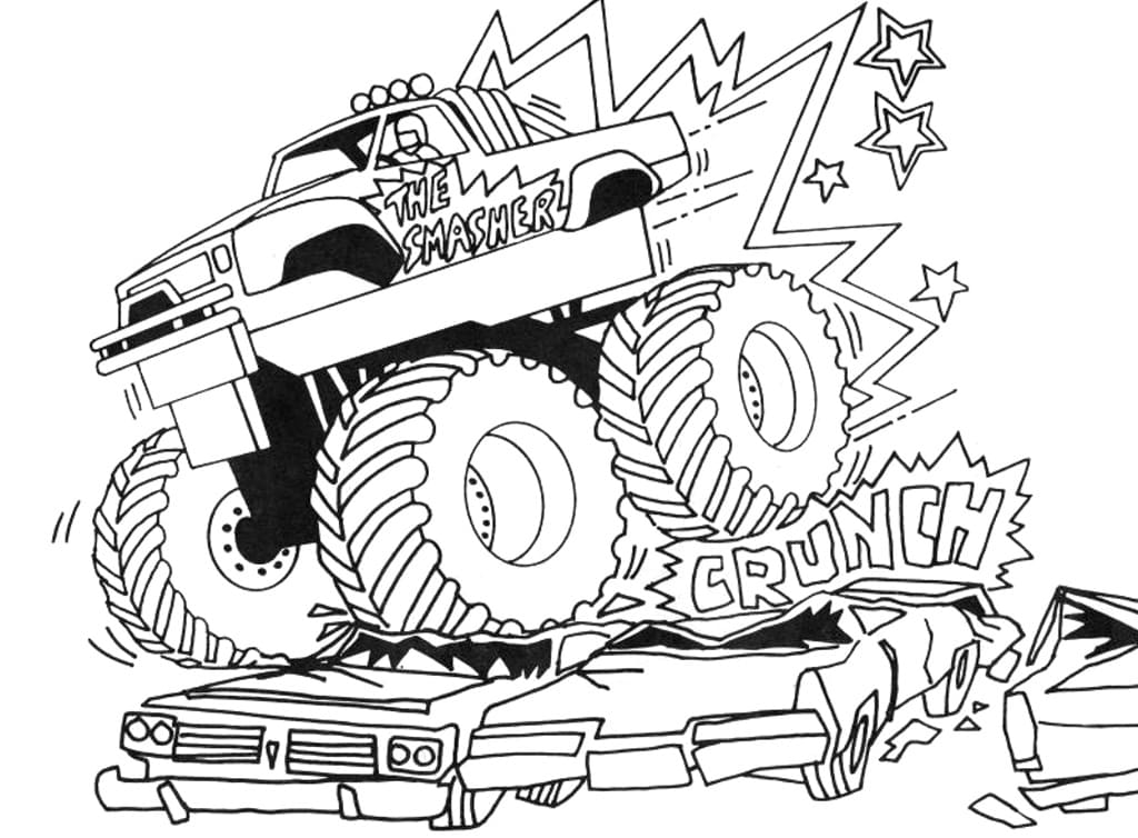 Cool monster truck coloring page