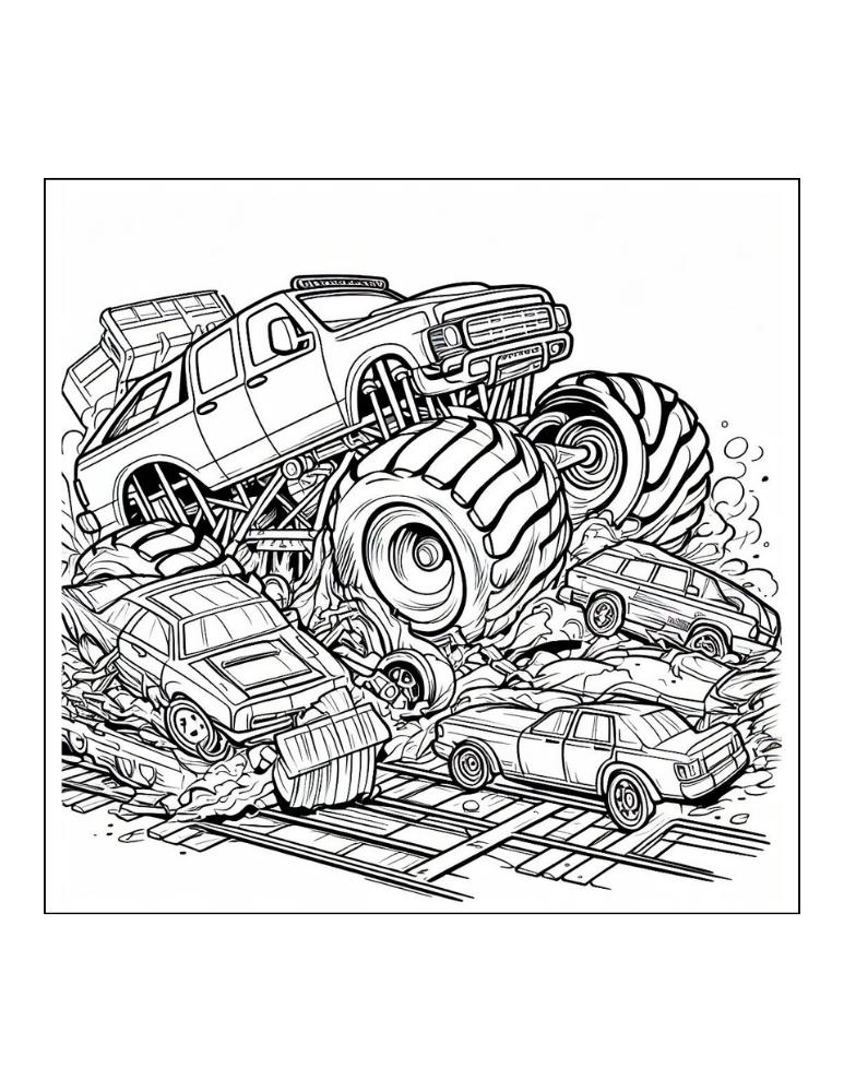 Free monster truck coloring pages for kids