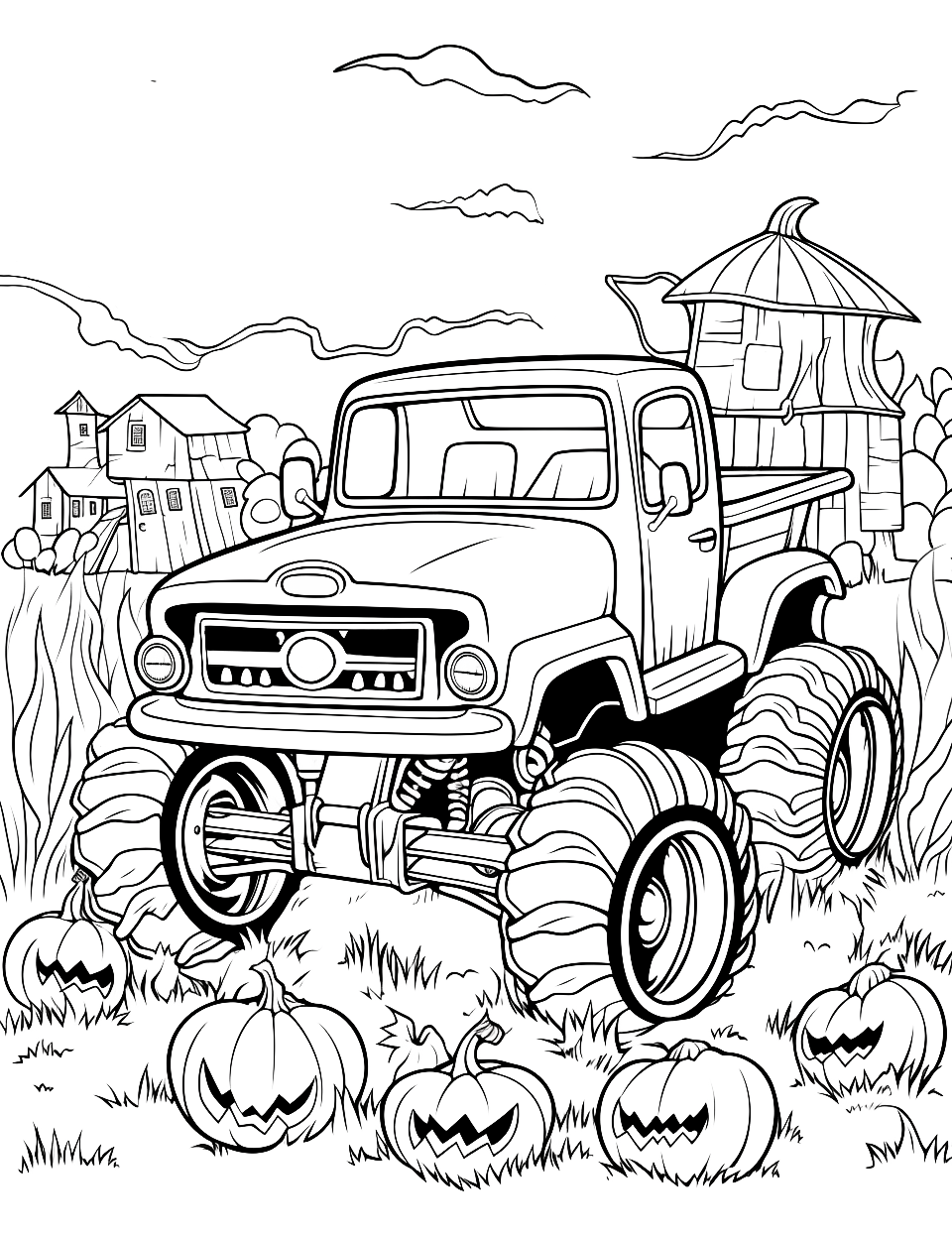 Monster truck coloring pages free printable sheets