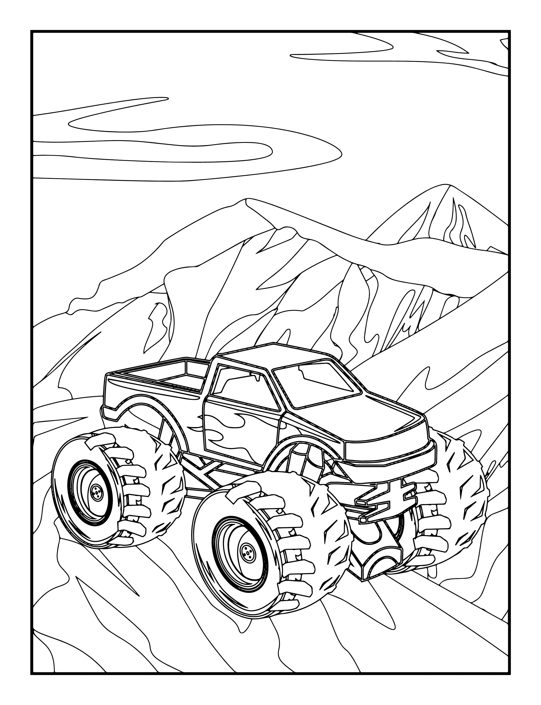 Monster truck printables coloring pages monster truck coloring book digital download not a physical product