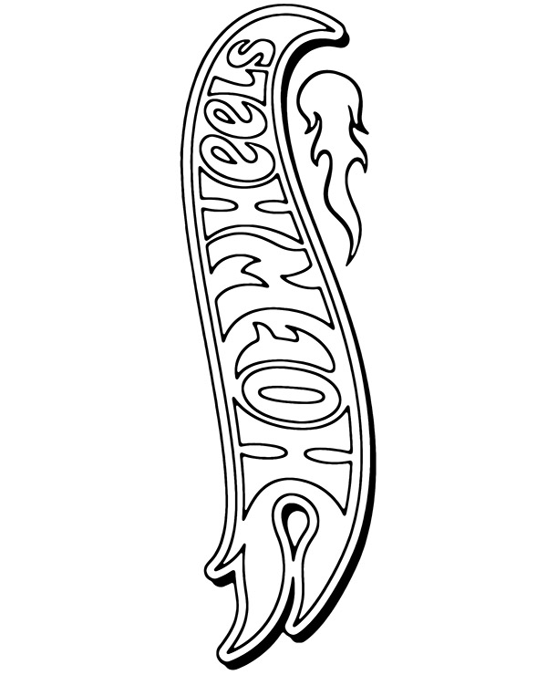 Hot wheels logo coloring page