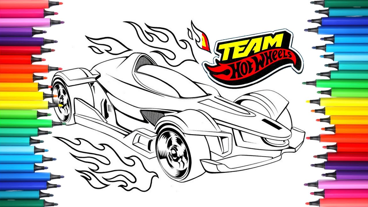 Coloring team hot wheels coloring page coloring for kids